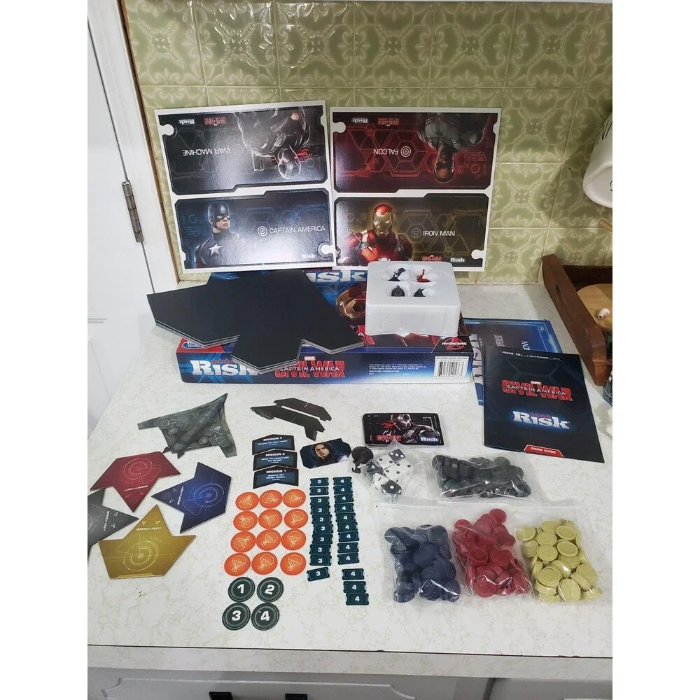 Risk Captain America Marvel Avengers Civil War Board Game Hasbro Complete